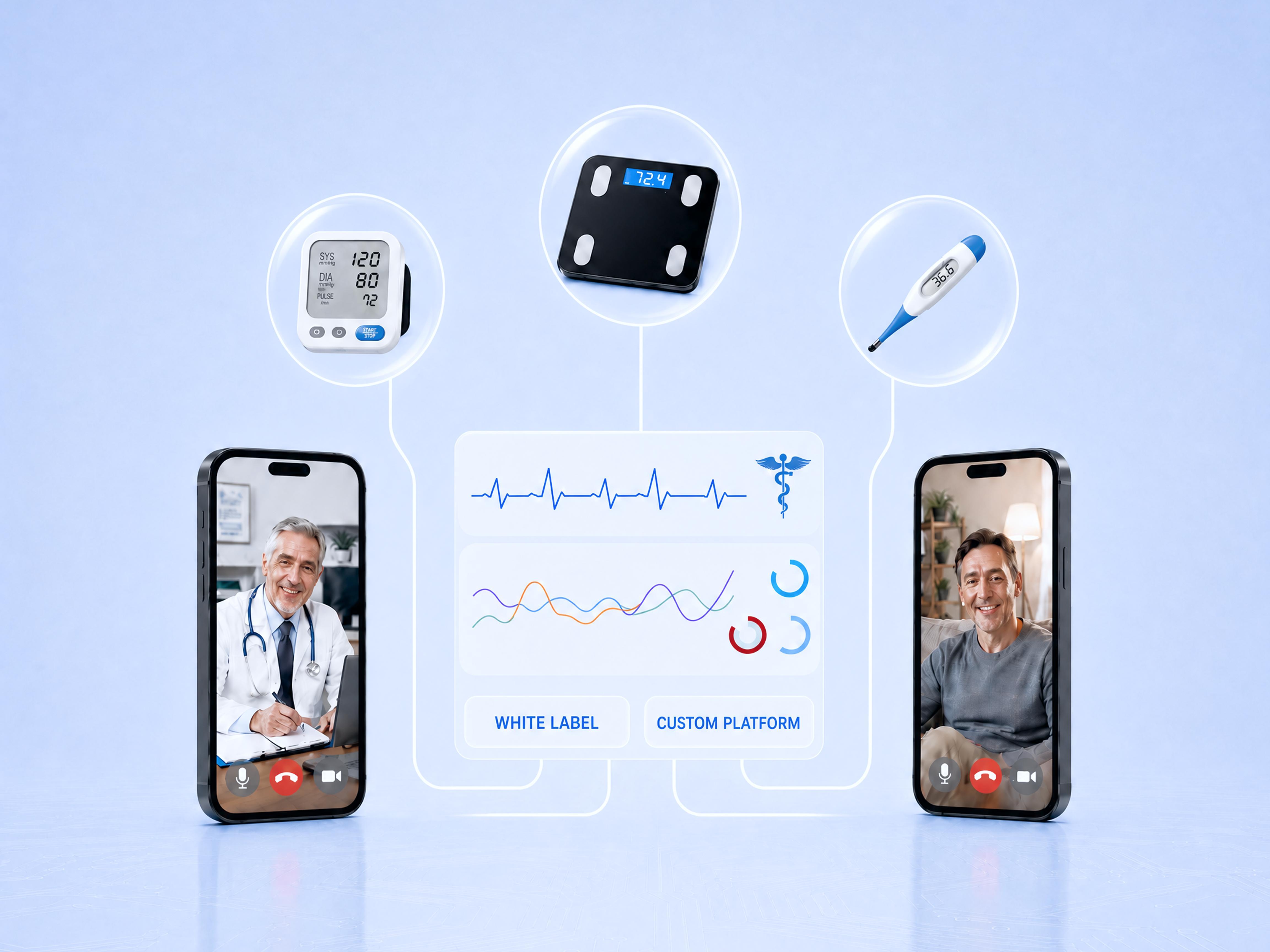 Plataforma de telemedicina de marca blanca: características, costos y cuándo elegir el desarrollo personalizado - Banner